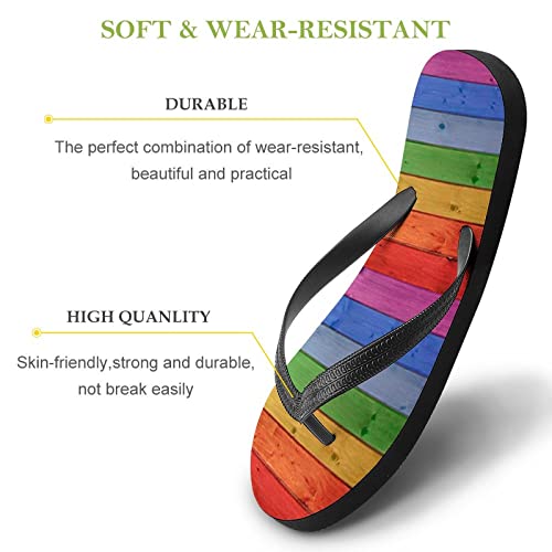 Wooden Rainbow Gay Pride LGBT Fashion Dune T Flip Flop Sandal Non Slip Slippers Beach Indoor Outdoor2