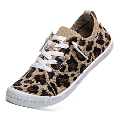 Women’s Low top Slip On Arch Support Loafer, Soft Comfort Casual Barefoot Walking Shoes,Breathable Stretchy Mesh Lightweight Non-Slip Fashion Sneakers