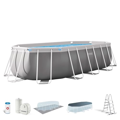 Intex 26796 Piscina Ovale, Grigio, 503 x 274 x 122 cm, 13365 L