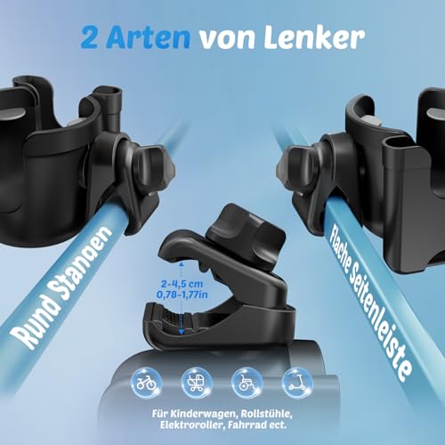 Getränkehalter für Kinderwagen mit Handyhalter, Becherhalter Kinderwagen – Ansicht 3