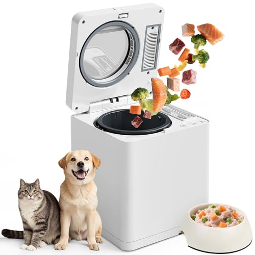 Automatic Dog & Cat Food Maker 5-in-1 Auto Fresh Meal Cooker with Slow Cook Chop Mix Timer and Self-cleaning 2.6 Quart Capacity Foods Multicooker Makes 1.5Lbs for 2 Dogs Homemade DIY Pet Recipes