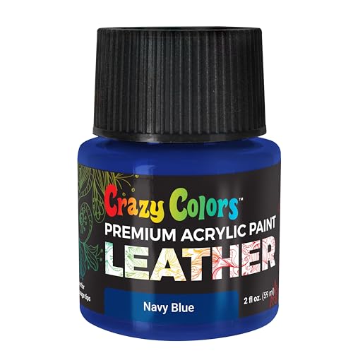 Crazy Colors Navy Blue Acrylic Leather and Shoe Paint, 2 oz