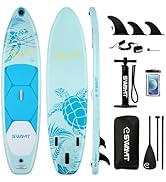 Inflatable Stand Up Paddle Board – Durable SUP with Adjustable Paddle,Dual Action Pump, Carry Bag...