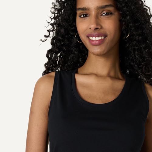 Amazon Essentials Women's Regular-Fit 100% Cotton Sleeveless Tank Top, Pack of 2, Black, Large by Amazon Essentials - Used condition - Image 3