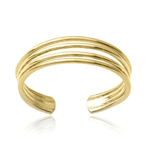 RS JEWELS Bague d'orteil réglable faite à la main en or jaune 14 carats sur argent sterling 925 Cover