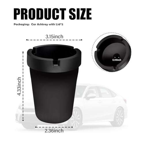 2PCS Smokeless Car Ashtray Set