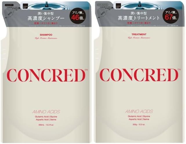 【セット販売】マツキヨ matsukiyo コンクレッド CONCRED シャンプー 詰め替え 350ml + トリートメント 詰め替え 350g 各種1個セット 高濃度シャンプー＆トリートメント (ドライ髪 しっとり仕上げ)