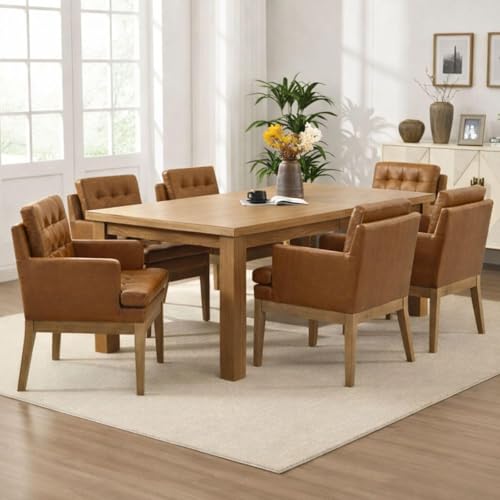 DM Furniture Faux Leather Dining Chairs Set of 6,...