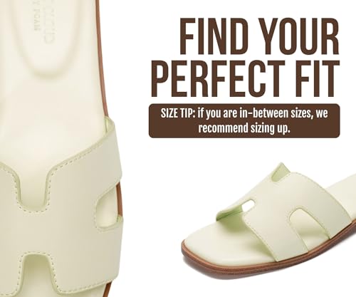 Image of Project Cloud 100% Genuine Leather Sandals for Women 2026 - Fashion Flat Womens Sandals with Memory Foam Insole Slides Sandals Women Footwear - Mules Women's Sandals (Jannel)