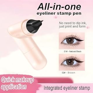 Set de 2 tampons eyeliner rotatifs - Outil de maquillage rapide, résistant aux bavures et longue tenue, prêt à l'emploi, pour les passionnés de maquillage, noir et marron (2, #1)