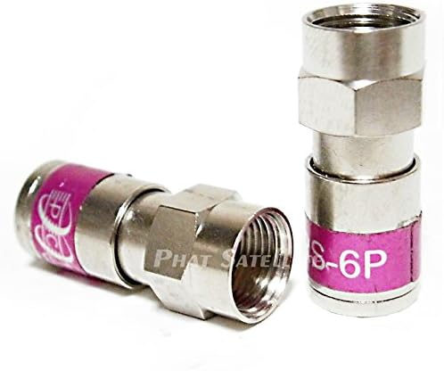 Professional grade RG6 'F' compression connector for 'plenum' coaxial cable by PCT International (bag of 50) - PCTTRS6P