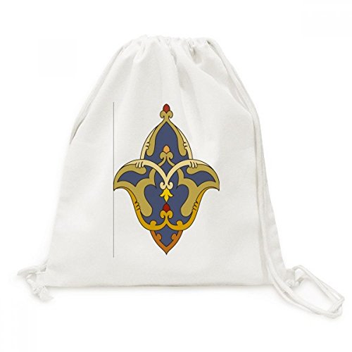 Sac à dos en toile ergonomique à cordon de serrage motif feuille parallèle