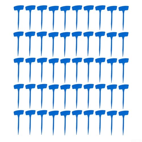 Lot de 50 étiquettes pour plantes en plastique durable, 20 cm de long, conçues pour résister aux intempéries et pour une écriture facile avec des marqueurs ou des stylos (bleu)