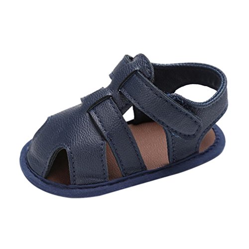 Sandalias para Bebés Xinantime Bebe Recien Nacido Verano Sandalias Zapato Casual Zapatos Sneaker Antideslizante Suela Suave Sandalias de Punta Descubierta para Bebés (6-12 Meses, Azúl Oscuro)