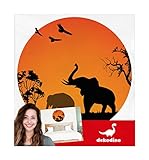 dekodino® Wandtattoo Afrika Elefanten am Sonnenuntergang Wandsticker Deko