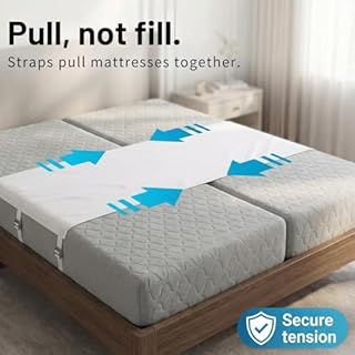 Briliantwerk Twin to King Bed Converter | No Slipping | Innovative Solution as Bed Bridge for Couples & Families | Split King Gap Filler for Adjustable Bed, Installed in < 5 Min