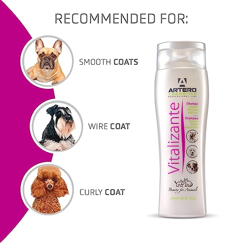 Artero Vitalizante. Shampoo für Hunde, die Volumen benötigen, für empfindliche Haut oder häufiges Waschen. Enthält natürliche Inhaltsstoffe. Ideal für Pudel oder Terrier (250 ml).