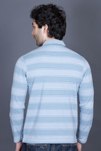 Image of Full Sleeve Polo T Shirt for Men Cotton with Pocket and Collar - Regular Fit Tshirt