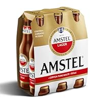 Amstel Cerveja Lager Puro Malte, Pack de 6 Long Neck 355ml