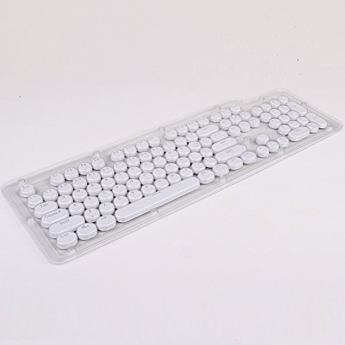 E-Element Keycap 104 Double Shot Injection Backlit Keycaps Retro Typewriter Style For All Gaming Mechanical Keyboards Keycaps With Keycap Remover White Color #TOP7