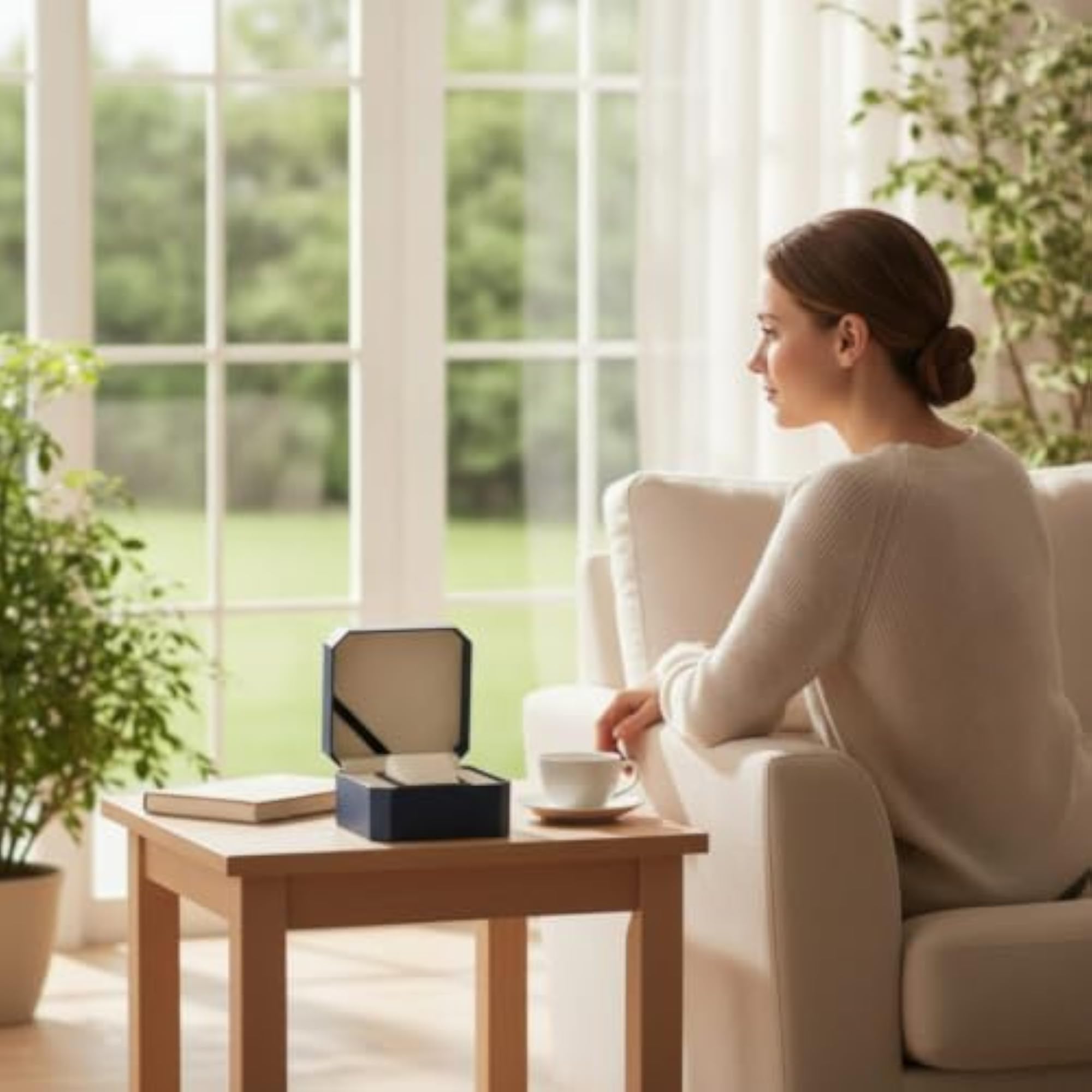 Compact Textured Octagonal Watch Holder Box
