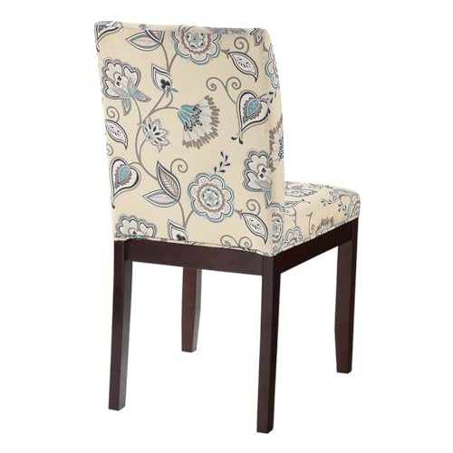 Image of OSP Home Furnishings Dakota Upholstered Parsons Dining Chair with Espresso Finish Wood Legs, Avignon Sky