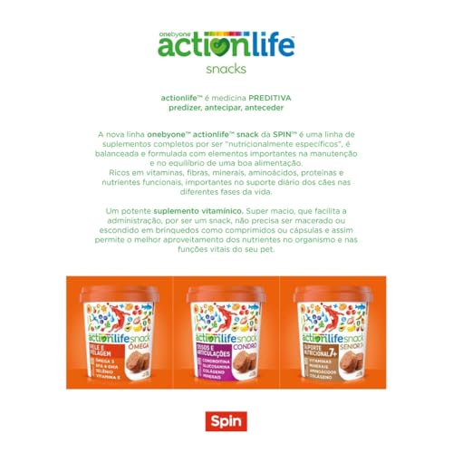 Petisco Spin Fit Actionlife Omega Pele e Pelagem 60 Mini Snacks