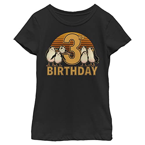 T-shirt pour fille Star Wars Last Jedi Porgs vêtement d'anniversaire noir taille L