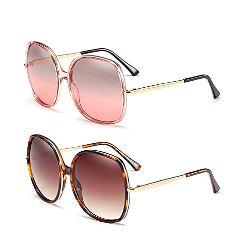 Image of Freckles Mark 70s Super Oversize Square Sunglasses for Women Vintage Rectangular Plastic Frame