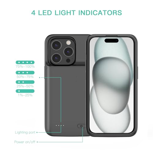 JCK Cover Batteria per iPhone 15/15 Pro, 7000mAh