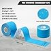 Pro Synthetic Kinesiology Tape 2 Rolls, Athletic Sports Tape for Muscle Joint Support, Pain Relief for Knee Elbow Wrist Ankle, 2 in x 16.4 Ft, Light Blue
