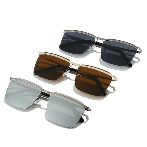 Vintage Square Sunglasses Women 2025 Luxury Rimless Sun Glasses for Men Trendy Metal Frame Eyewear Shades4