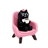 Hora de Lima Miniature Cat Figurines kit Mini Resin Kitten Figures with Chair for Desk Accessories Perfect for Office Nightstand Cake Deco Fairy Garden Supplies Gift for Cat Lovers