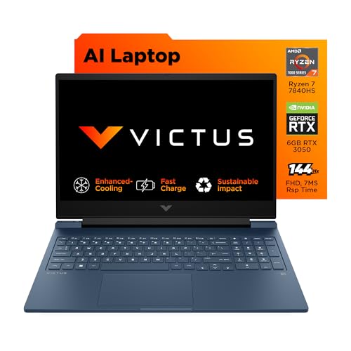 HP Victus AI Gaming Laptop, AMD Ryzen 7 7840Hs, 6GB NVIDIA RTX 30...