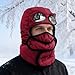 Winter Thermal Hat with Glass,Windproof Ski Maskes,Cap Fashion Warm Hat Detachable Neckband for Cycling,Trapper with Goggles (red)
