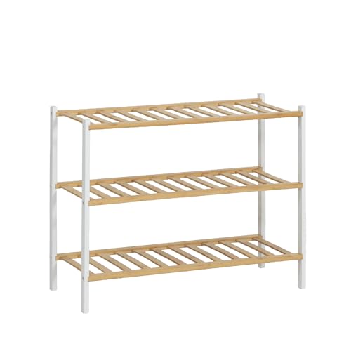 BRINDEK Zapatero de bambú de 3 baldas Color