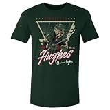 500 LEVEL Quinn Hughes Minnesota Triangle Retro Shirt (Forest Green, Medium)