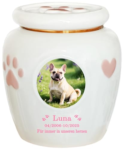 Generisch Personalisierte Haustierurne Haustierurnen für Hunde Katzen Urnen für Haustierasche Keramikurne Vogel Kaninchen Haustierverlust (Mittel Geeignete Asche20KG (Keine Knochen))