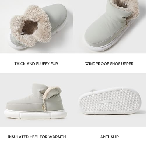 utune Slipper Boots for Women Fuzzy Bootie Slippers Winter Warm Slippers Indoor Outdoor Ankle Slippers3