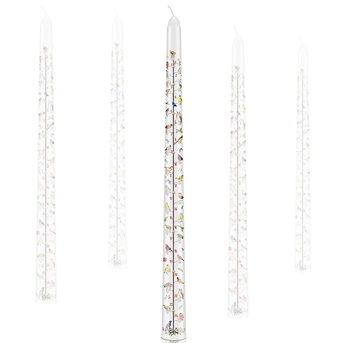 Jutom Christmas Advent Candle Countdown Christmas Calendar Candle Winter Birds