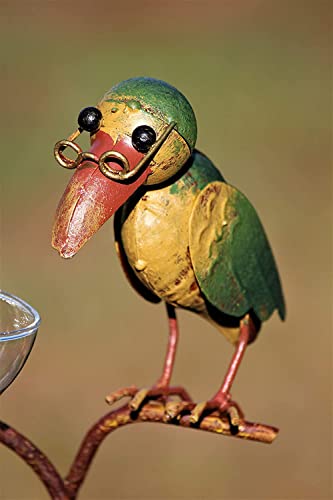 Unbekannt REGENMESSER Rabe - Echtglas, Metall - Gartenstecker/Regenmesser - Bunt - 136 cm hoch