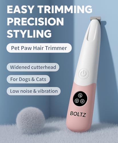 Image of Boltz Cat & Dog Paw Trimmer with Free Nail Clipper | Silent Rechargeable Pet Hair Trimmer for Paws & Face | Safe Ceramic Blade | Low Noise & USB Cordless Grooming Tool for Dogs, Cats & Rabbits