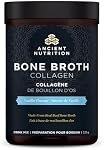 Ancient Nutrition Protéine de collagène à os - Vanille, formulé par le Dr Josh Axe, Collagène Peptides, soutient les articulations, la peau et les ongles, faite sans sucre ajouté, gluten & Produits laitiers, 321 Grams
