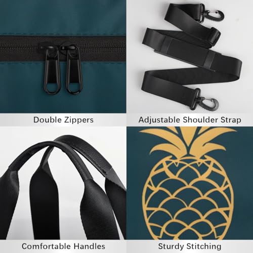 Lightweight Travel Duffle Bag Cute Pineapples Print Gym Bag for Women Men Stylish Small Duffle Bag for Fitness Yoga Travel Overnight Sport4