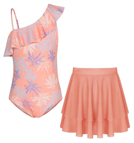 Image of GRACE KARIN Girls One Piece Swimsuits with Mesh Skirt Bathing Suit Swimwear 6-14Y