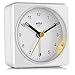 Braun Classic Analogue Alarm Clock with Snooze and Light, Quiet Quartz Sweeping Movement, Crescendo Beep Alarm in White, Model BC03W.