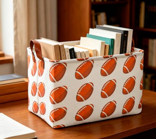 Image of CLOCOR Rectangular Storage Basket, Waterproof Storage Bin, Gift Basket(Rugby)