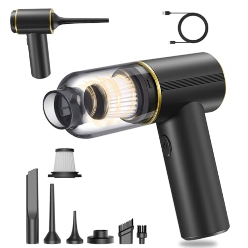 JONEME Handheld Car Vacuum Portable Cordless, 6 in 1 Handheld Vacuum Cleaner 12000PA High Power Air Blower & Pump & Air Duster, Mini Hand Held Vacuum Rechargeable for Home, Car, Office, Pet Hair