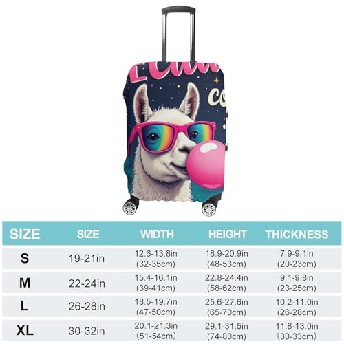 Luggage Cover Elastic Washable Anti-scratch Suitcase Protector Cartoon Alpaca Llama (2) Elastic Suitcase Cover Luggage Protector2