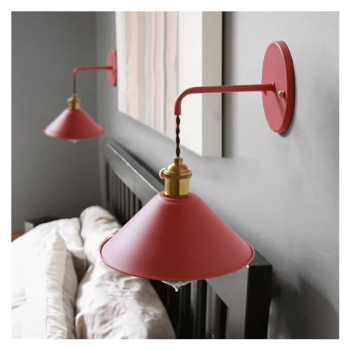 Iluminación interior de pared LED roja con apliques de hierro para decoración simple 7